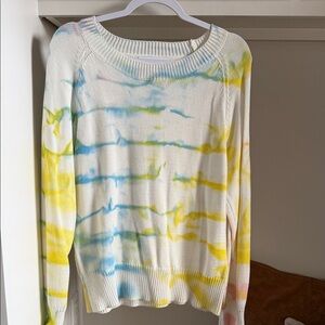John + Jenn Multicolor Tie-Dye Crew Neck Sweater